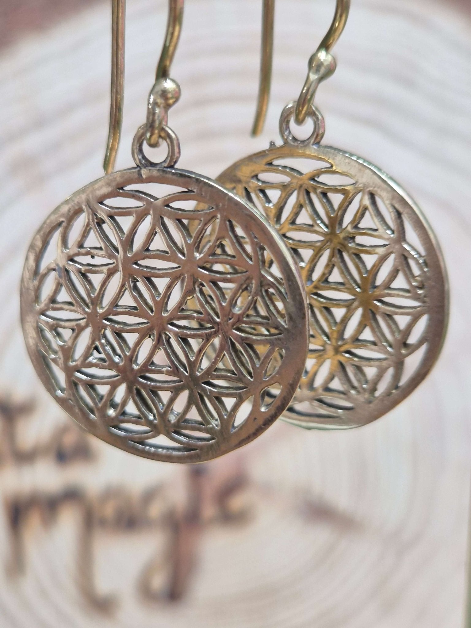 Pendientes flor de la vida 2.5cm PendientesaceroTienda esotérica Málaga - La Tienda de Tata Magic: tienda Esotérica en Málaga